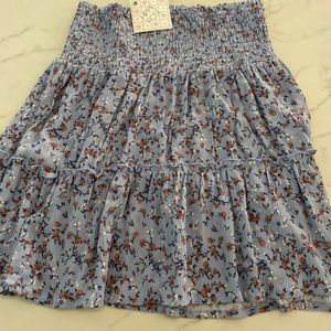 Blue floral mini skirt